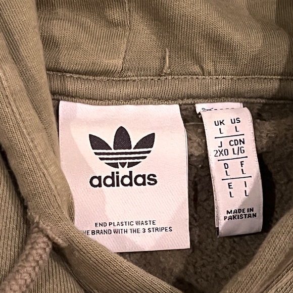 adidas Originals Men's Adicolor Essentials Trefoil Hoodie Olive Green Size L - Picture 3 of 6